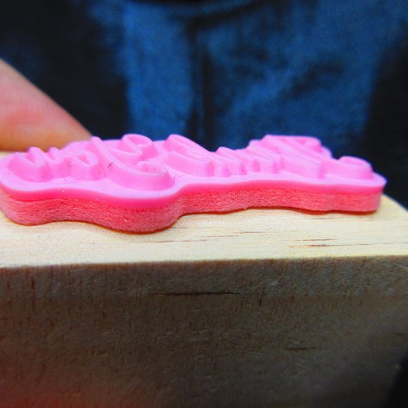 Thank You Rubber Wood Mounted Stamp 1" X 2" - Picture 3 of 3